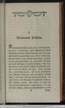 I. Nicodemus Frischlin