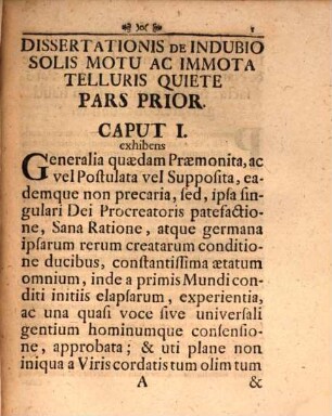 Tractatus De Indubio Solis Motu Immotaqve Telluris Quiete