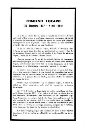 Nécrologie: Edmond Locard