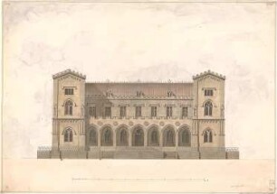 Métivier, Jean Baptiste; Eingangsfassade - Eingangsseite (Aufriss)