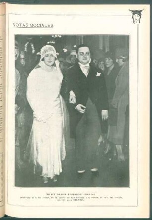 Notas sociales : [Retrato de boda del] Enlace García Fernández-Boireau [...]