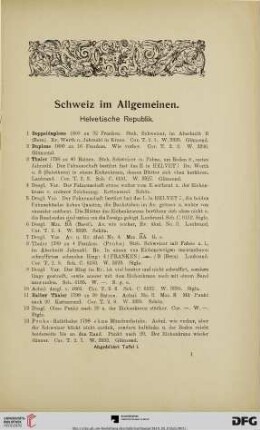 Schweiz im Allgemeinen (Nr. 1-283)