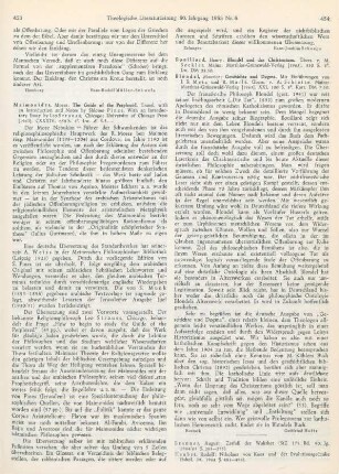 454 [Rezension] Bouillard, Henri, Blondel und das Christentum