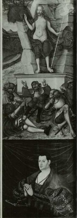 Auferstehung Christi, darunter Stifterbildnis Hzg. Johann Ernsts von Sachsen zu Coburg