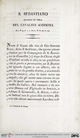 S. Sebastiano quadro in tela del Cavalier Soddoma