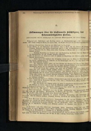 O. Bestimmungen über die klassenweise Besichtigung der Sehenswürdigkeiten Berlins