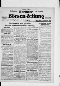 Berliner Börsen-Zeitung, Abendausgabe