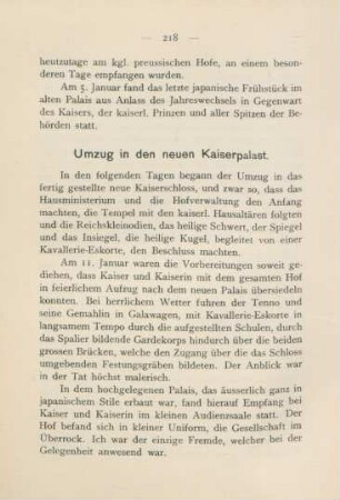 Umzug in den neuen Kaiserpalast