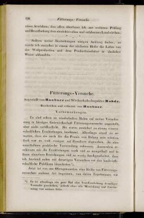 Fütterungs-Versuche