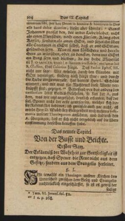 Das neunte Capitel Von der Busse und Beichte.