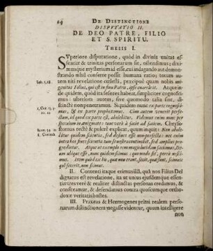 Disputatio II. De Deo Patre, Filio Et S. Spiritu.