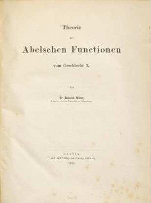 Theorie der Abelschen Functionen vom Geschlecht 3