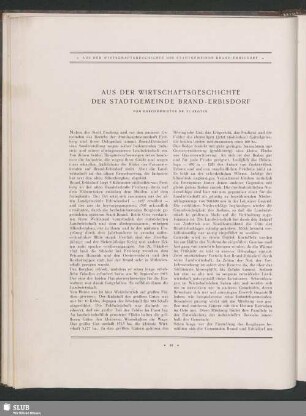 Aus Der Wirtschaftsgeschichte Der Stadtgemeinde Brand-Erbisdorf