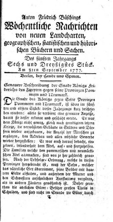 Sechs und dreyßigstes Stück