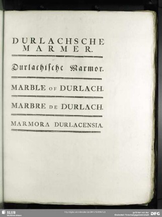Durlachsche Marmer. Durlachische Marmor. Marble Of Durlach. Marbre De Durlach. Marmora Durlacensia