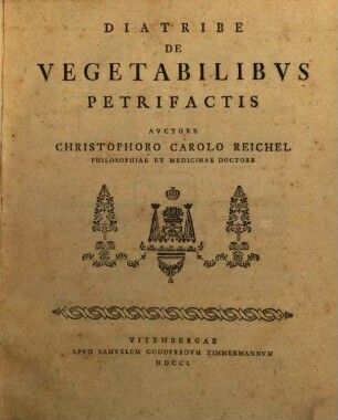 Diatribe De Vegetabilibus Petrifactis
