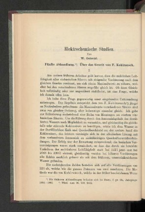 Elektrochemische Studien.
