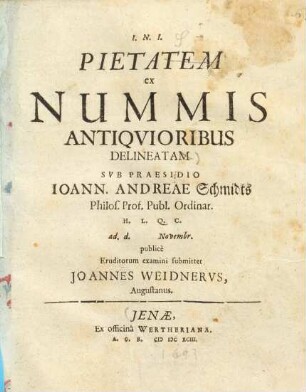 Pietatem ex Nummis Antiqvioribus Delineatam
