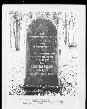 Grabstein Berta Israel (+1923)
