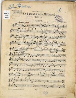 Seid umschlungen, Millionen! : Walzer : op. 443