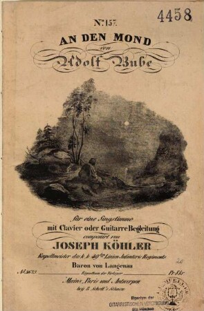 An den Mond : von Adolf Bube : für eine Singstimme mit Clavier oder Guitarre-Begleitung