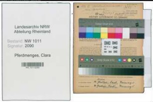 Entnazifizierung Clara Pferdmenges , geb. 28.09.1860 ()