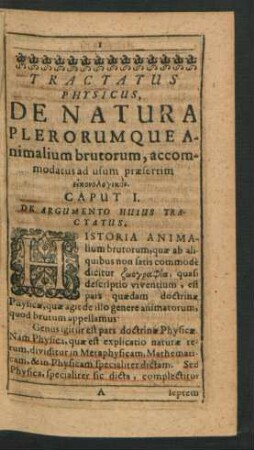 Tractatus Physicus, de Natura Plerorumque animalium brutorum, accomodatus ad usum praesertim ...