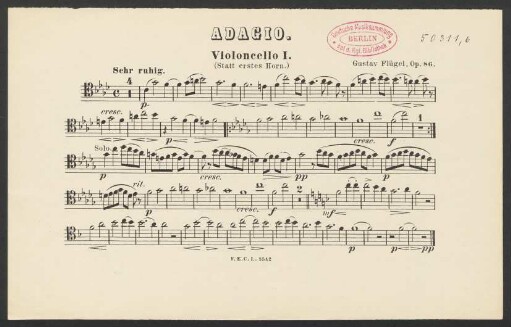 Violoncello I (statt erstes Horn)