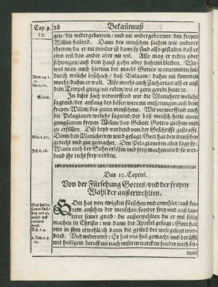 Das 10. Capitel. Von der Fürsehung Gottes/ und der freyen Wahl der außerwehlten.