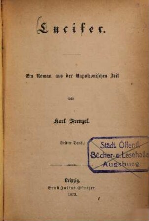 Lucifer : Ein Roman aus der Napoleonischen Zeit, 3