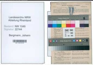 Entnazifizierung Johann Bergmann , geb. 23.02.1922 (Kaufmaennischer Angestellter)