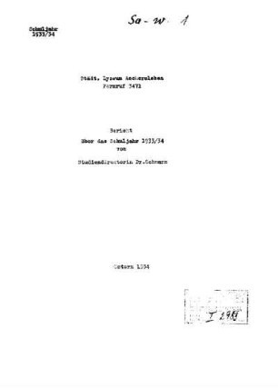 1933/34: Bericht ... - 1933/34