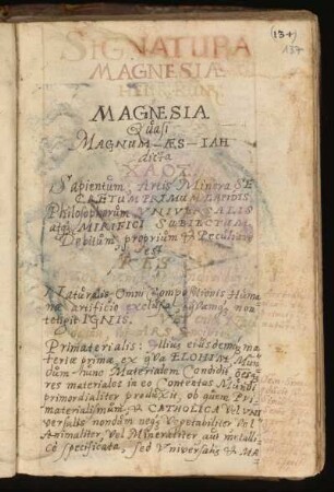 Heinrich Khunrath: Signatura magnesiae, lat.