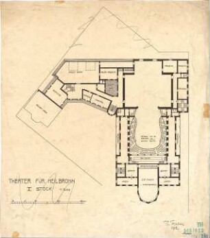 Fischer, Theodor; Heilbronn; Stadt-Theater - Grundriss 2. OG