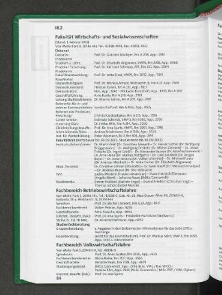 Fakultät 2 Fakultät Wirtschafts- und Sozialwissenschaften