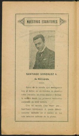 Nuestros escrítores - Santiago Gonzalez A.