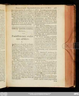 Thesis Quadragesima Prima, De Praedestinatione mediorum ad fidem.