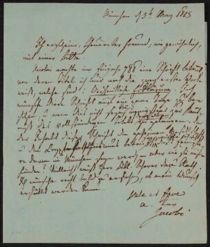 Brief von Friedrich Heinrich Jacobi an Friedrich Schlichtegroll, 03.05.1815