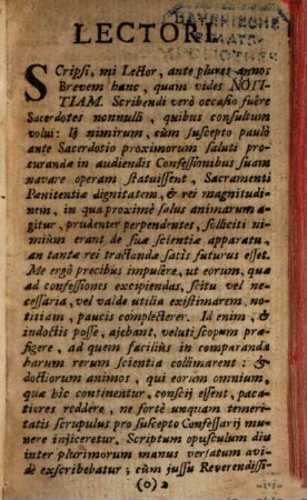 Brevis notitia eorum quae scitu ... necessaria ... sunt ... confessariis