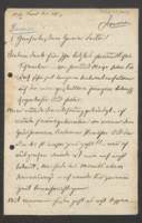 Brief von Adolph Senoner an Unbekannt