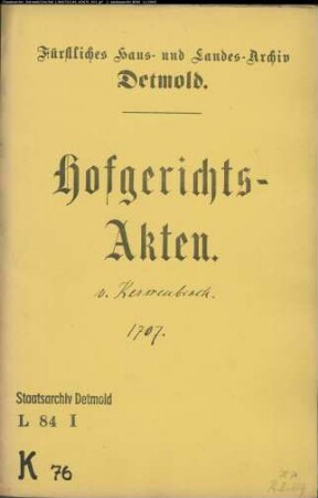 von Kerssenbrock, zum Niederhof, Wierborn und Mönchshof - Zeugenverhör usw. bez. der Jagdberechtigung