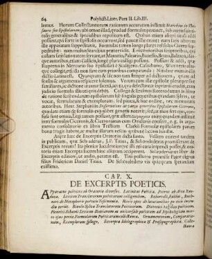 Cap. X. De Excerptis Poeticis