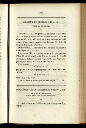 Complément de la solution du n° 118.