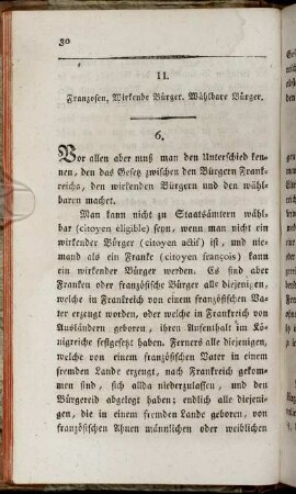 II. Franzosen. Wirkende Bürger. Wählbare Bürger.