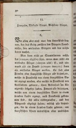 II. Franzosen. Wirkende Bürger. Wählbare Bürger.