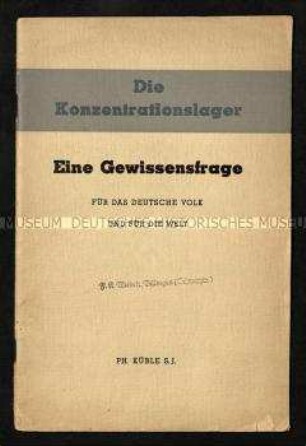 Predigt über die Schuld des deutschen Volkes am System der Konzentrationslager