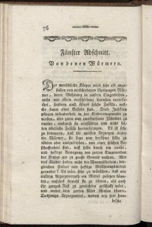 Fünfter Abschnitt. Von denen Würmern.