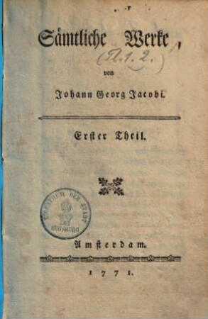 Sämmtliche Werke, 1.