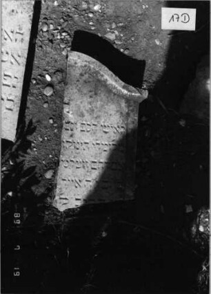 Grabstein 17 (Index: 99796297) Material: Sandstein Zustand: gut Maße HxBxT: 0x0x0 cm Beschreibung: Stele, Konvexbogenabschluß: Grabstein 17D