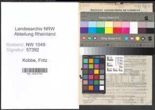 Entnazifizierung Fritz Kobbe , geb. 27.11.1879 (Oberstadtdirektor)